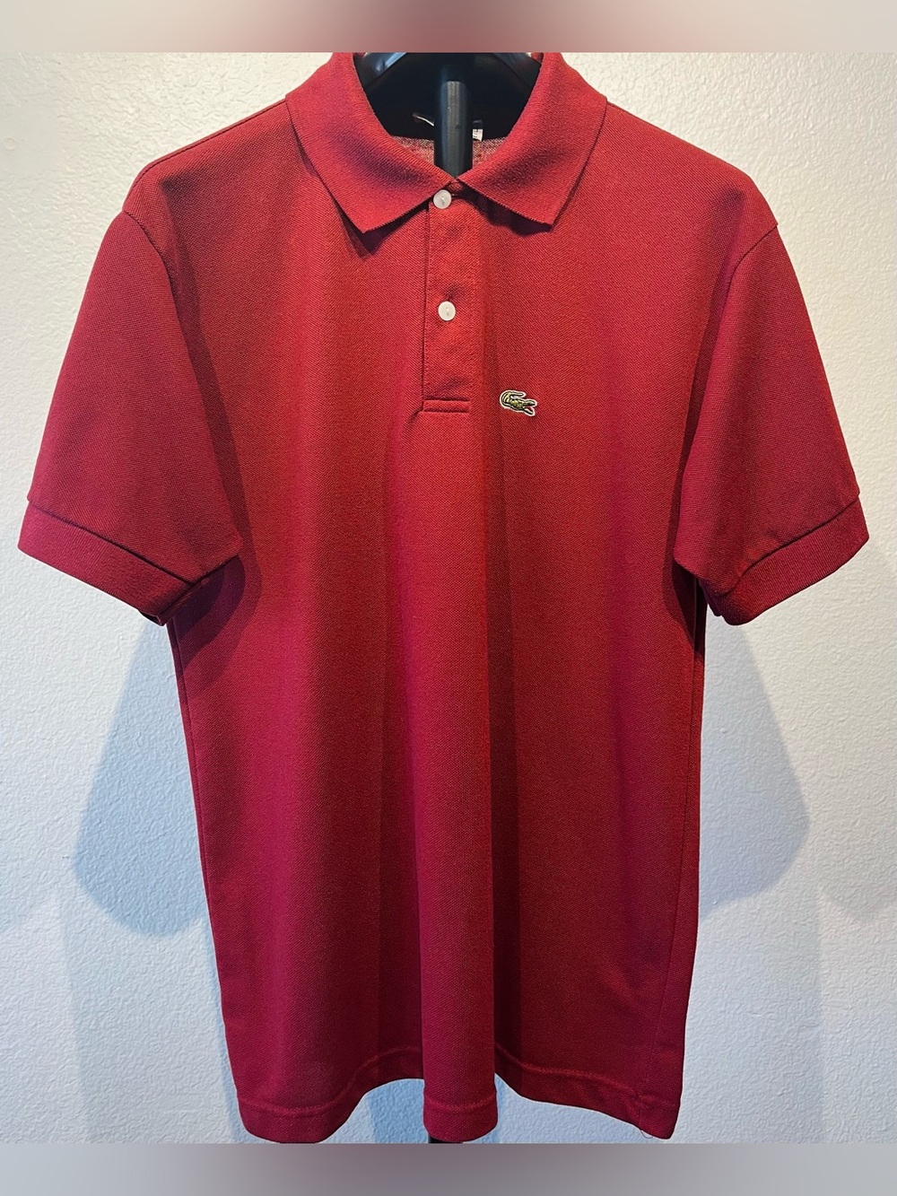 Vintage Lacoste Red Bordeaux Short Sleeve Piqué Polo Shirt - Size L (Men’s)